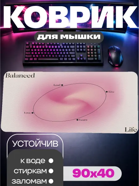 Ковришки для мышки Коврик для мышки 90х40 Траектория движения жизни
