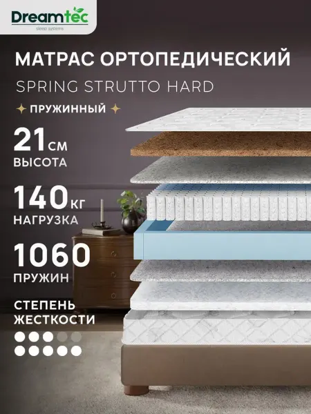 Dreamtec Матрас 80х190 пружинный ортопедический