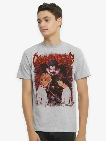 Dream ShirtsФутболка Тетрадь смерти / Death Note / Мужская серый меланж L