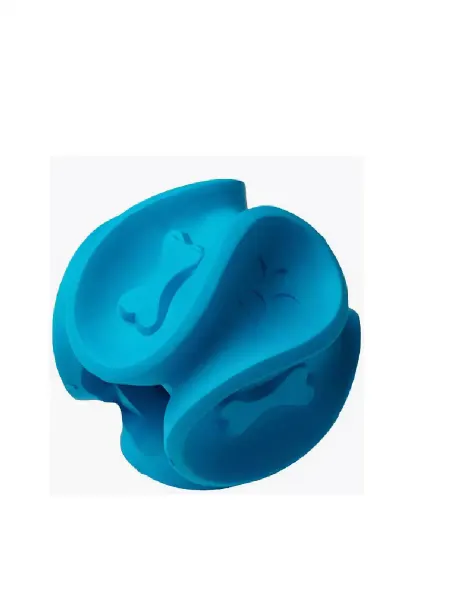 HOMEPET SILVER SERIES Игрушка для собак мяч фигурный для чистки зубов синий каучук