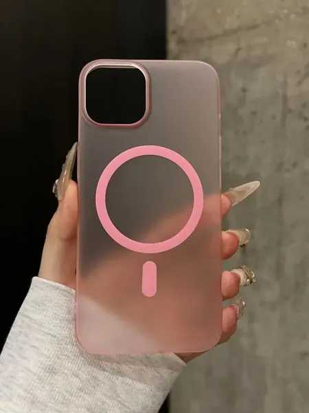 Чехол-магнит OKeysi, для iPhone 13, 14, матовый, MagSafe, розовый