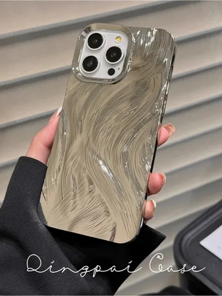 Чехол О'кейси "Зеркальный с сердечками", для iPhone 15 Pro Max, силикон