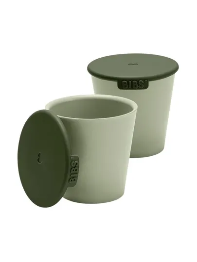 BIBS Набор детских стаканов с крышкой Cup Set, 2 шт., разные цвета