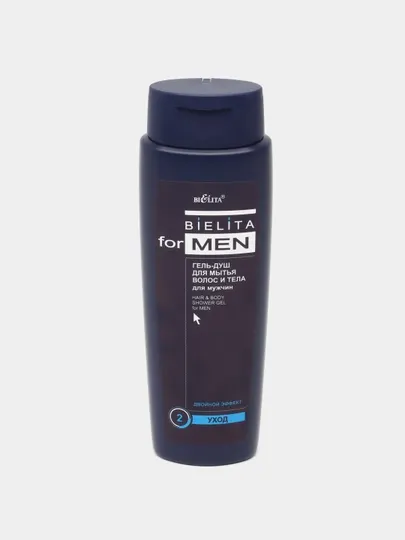 Гель для душа Bielita For Men, для мытья волос и тела, 400 мл