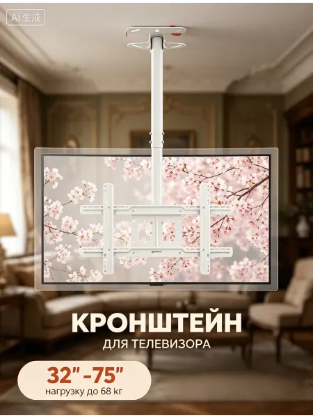 KRONI Кронштейн для телевизора потолочный для дома и кафе