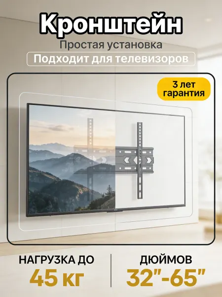 KRONI Кронштейн для телевизора на стену с надежным замком