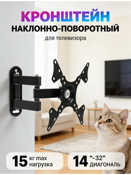 АМИРС Кронштейн для телевизора с наклоном до 30 кг