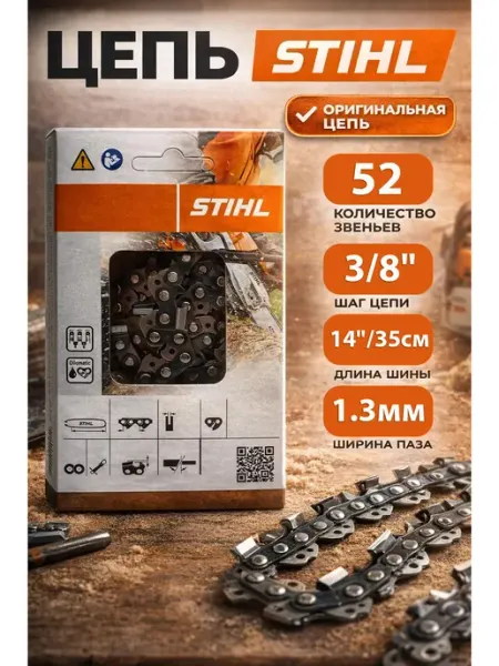 Stihl Цепь для бензопилы штиль оригинал 52 зв