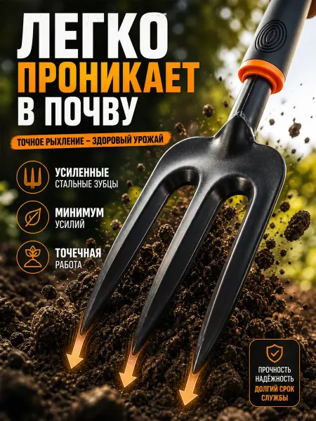 HomeLite мини вилы для огорода и сада