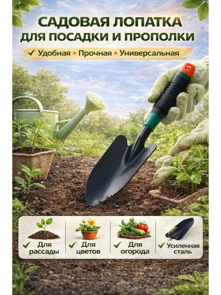 QwertyA Садовая лопатка для посадки растений и прополки