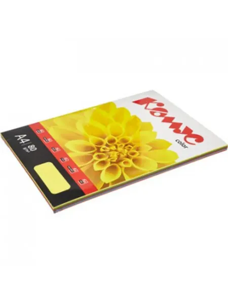 Комус Бумага цветная микс интенсив, 80г, А4, 100 л
