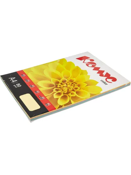 Комус Бумага цветная микс пастель, 80г, А4, 100 л