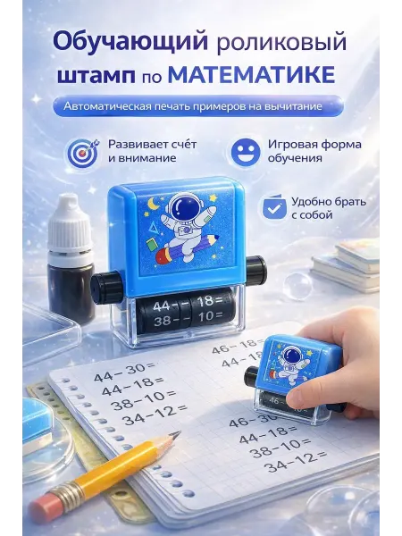 САРЫШКА Обучающий роликовый штамп по математике для детей