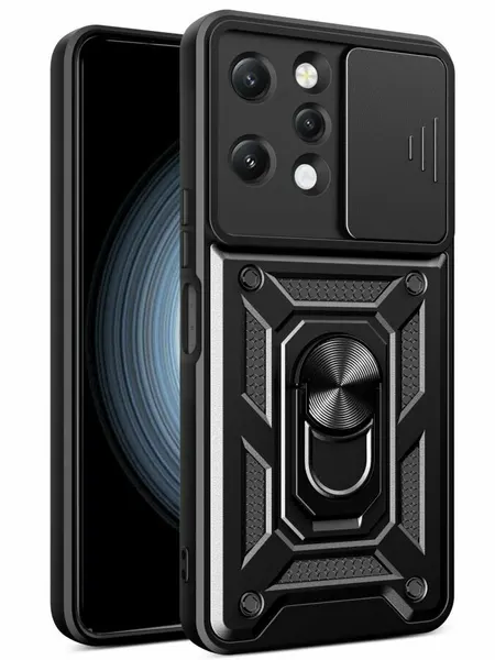 Чехол противоударный для Xiaomi Redmi 12 / Редми 12 с защитой камеры armors (Черный)