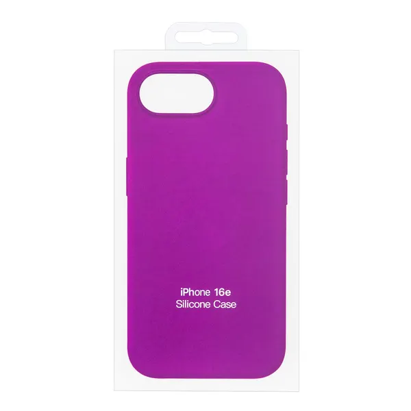 Чехол для iPhone 16e Silicon Case Fuchsia, анимация NFC, поддержка беспроводной зарядки, фуксия