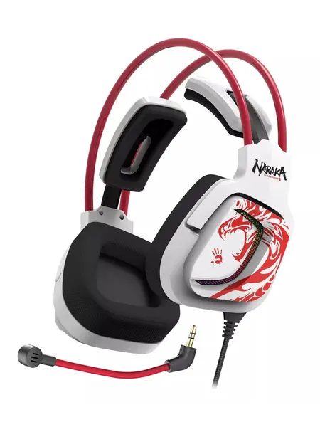 Наушники с микрофоном a4tech Bloody G575 Naraka белый/красный