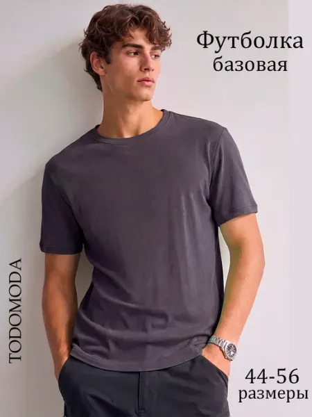 TodoModa Футболка мужская хлопковая базовая