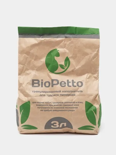Наполнитель для туалета домашних питомцев BioPetto, 3 л