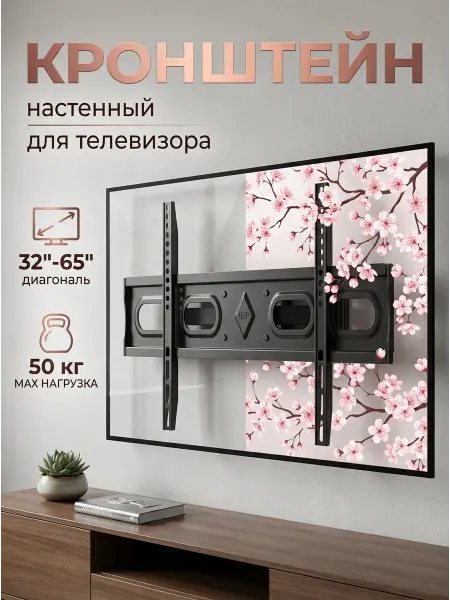 Krasmee Кронштейн для телевизора с защитой от провисания