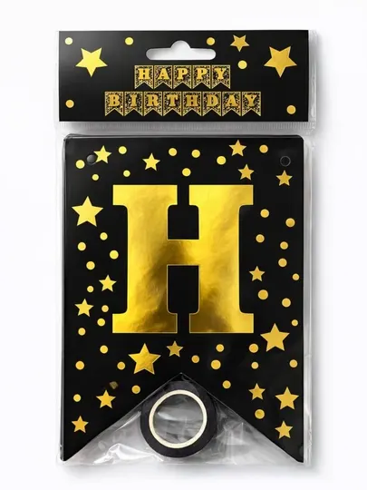 Декоративный баннер “Happy Birthday” для дня рождения Герлянда-флажки