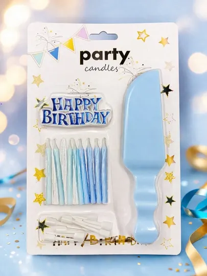 Набор свечей для торта «Happy Birthday» + нож для торта