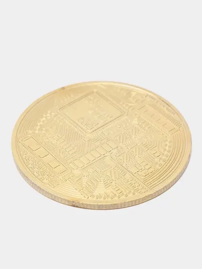 Сувенирная монета "Bitcoin", криптовалюта в пластиковом контейнере