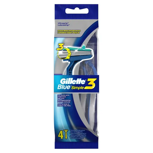 NoName Gillette Blue Simple3 Бритвы одноразовые 4шт 4шт