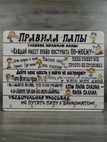 Telle Bizelle Ключница на стену "Правила папы"