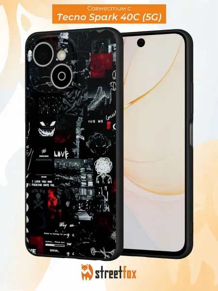Street Fox Чехол на Tecno Spark 40C 5G с принтом y2k