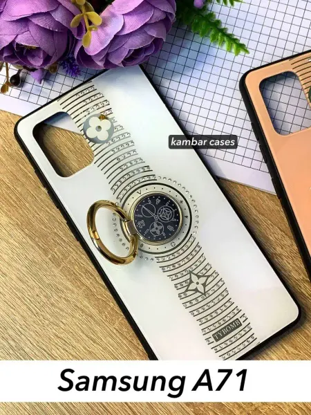 Kambar cases Чехол на телефон Samsung A71 глянцевый с кольцом