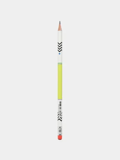 Карандаш чернографитный Hatber NEO, HB, с ластиком, заточенный, BL065978