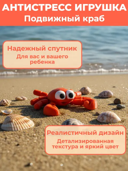 3D Игрушка подвижная краб