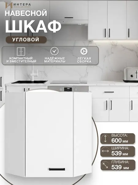 ИНТЕРА Кухонный шкаф угловой навесной распашной