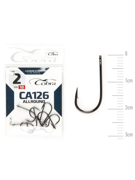 COBRA HOOKS Крючки рыболовные Кобра AIIROUND CA126, размер 2, 10 шт