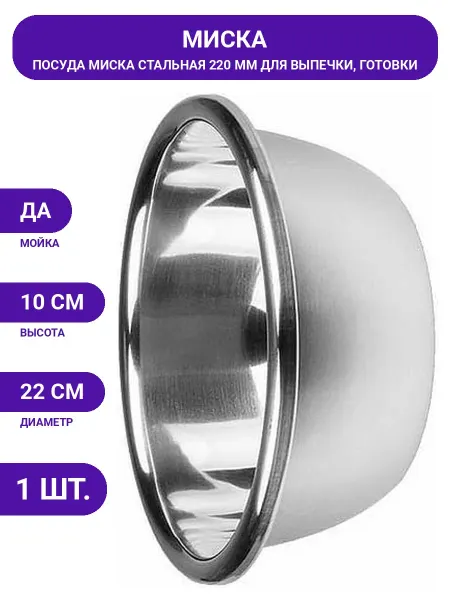 PERFECTO LINEA Миска для взбивания, сталь, 22 см, для посудомоечной машины