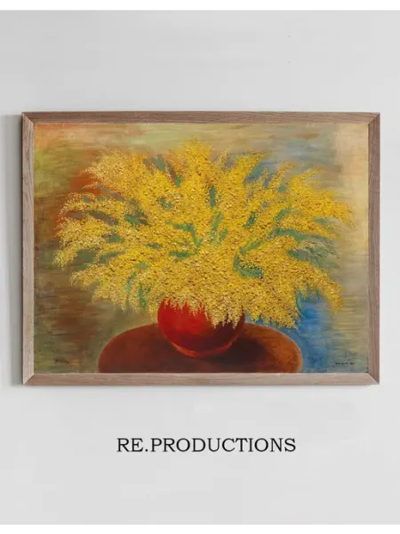 Re.productions Постер Bouquet de mimosas au pot rouge - Moïse Kisling