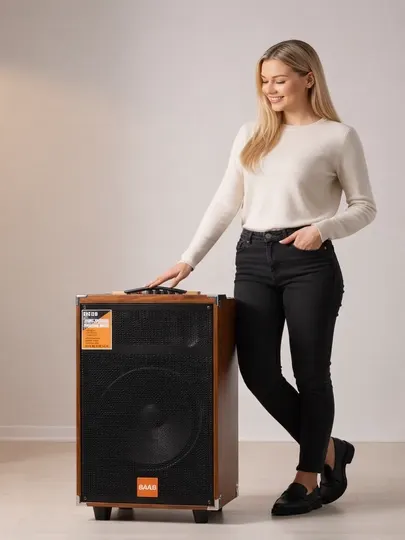 Портативная колонка для караоке, беспроводная, с микрофоном, Bluetooth, пультом дистанцио