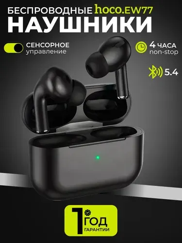 Hoco Наушники беспроводные с микрофоном Hoco EW77, Bluetooth, USB Type-C, черный