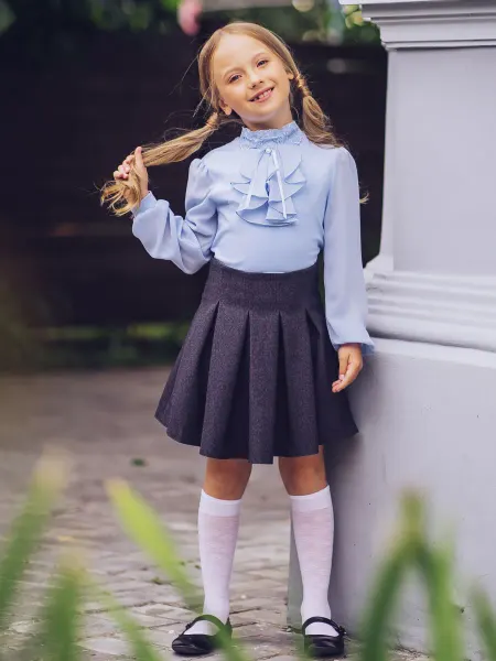 Etalon school Юбка школьная серая