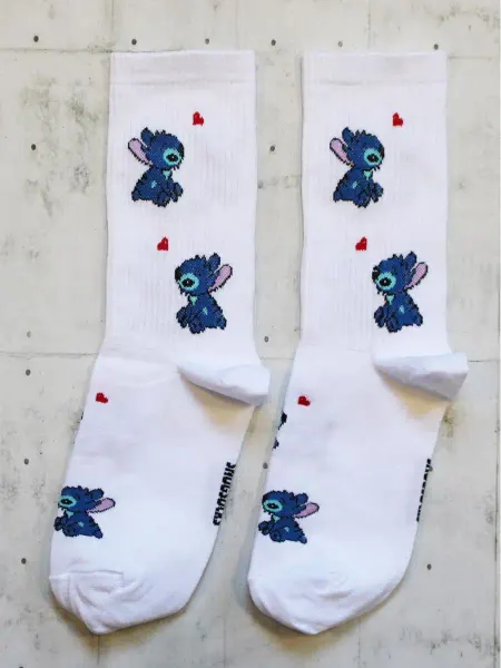 Snugsocks Высокие прикольные носки с принтом аниме и рисунком смешные