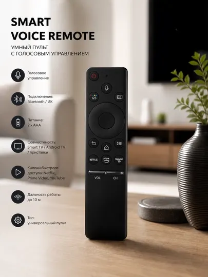 Умный Samsung пульт Smart Voice Remote с голосовым управлением, Bluetooth, для Smart TV