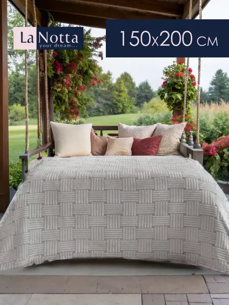 La Notta Плед 150х200 велсофт оливковый плетение