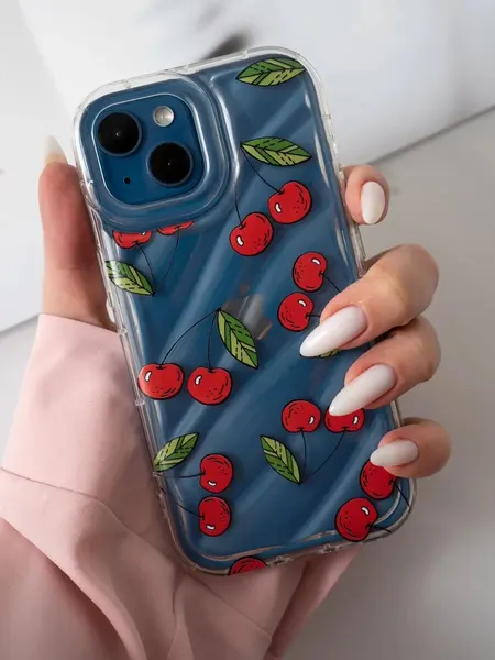 Чехол О'Кейси, для iPhone 15, принт, защита камеры, легкий, бежевый, чёрный, прозрачный