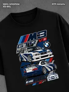 Футболка с принтом BMW M3 GTR V8