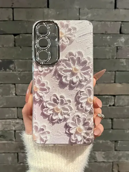 Чехол О'кейси, для Samsung Galaxy A54, с принтом, сиреневый/белый