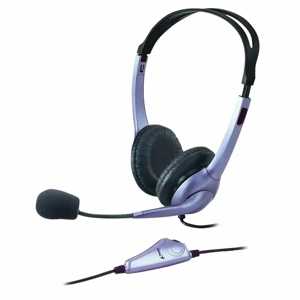 Гарнитура проводная Genius HS-04S Single Jack, с регулируемым оголовьем, шумоподавление