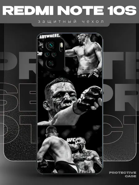 MeowCase Чехол на Redmi Note 10s с принтом ufc бокс