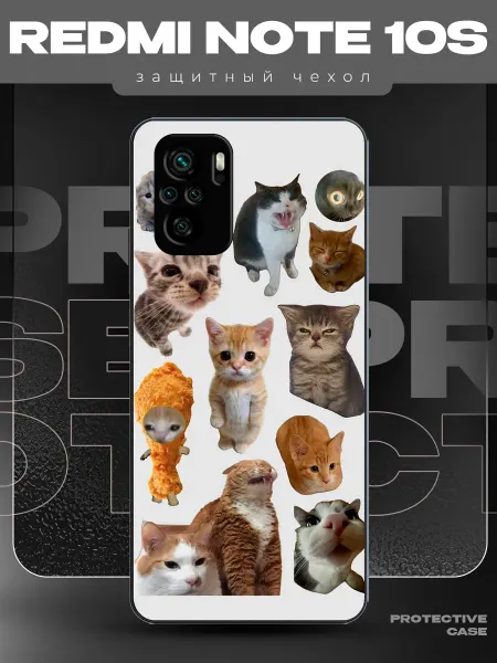 MeowCase Чехол на Redmi Note 10s с принтом котята