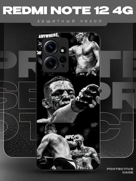 MeowCase Чехол на Redmi Note 12 с принтом ufc бокс