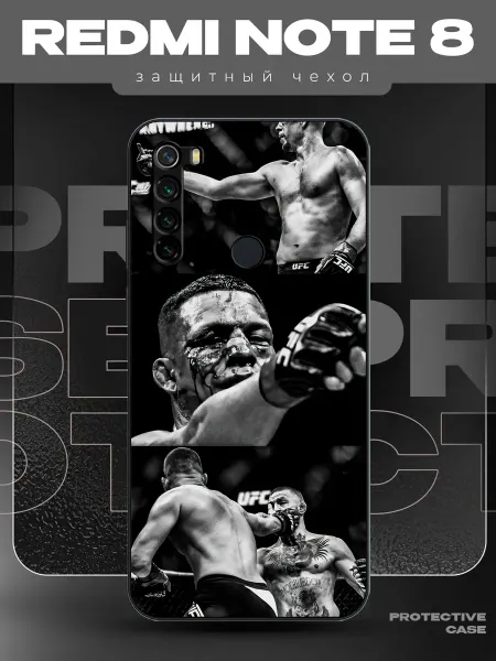 MeowCase Чехол на Redmi Note 8 с принтом ufc бокс